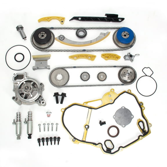 For GM Ecotec 2.0L 2.4L Timing Chain Kit Selenoid Actuator Gear Oil & Water Pump