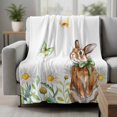 thumbnail image 2 of Daisy Flower Blanket Soft Cozy Warm Throw Blanket for Couch, Plush Fuzzy Flannel Fleece Blankets for Sofa, Country Rabbit Floral Wildflower Butterfly Bed Blankets Lightweight Gifts for Women, 40"x50", 2 of 9