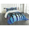 thumbnail image 3 of Ambesonne Pale Blue Quilted Bedspread Set 3 Pcs, Dancing Night Club, Queen Size, Aqua Black Purple, 3 of 5