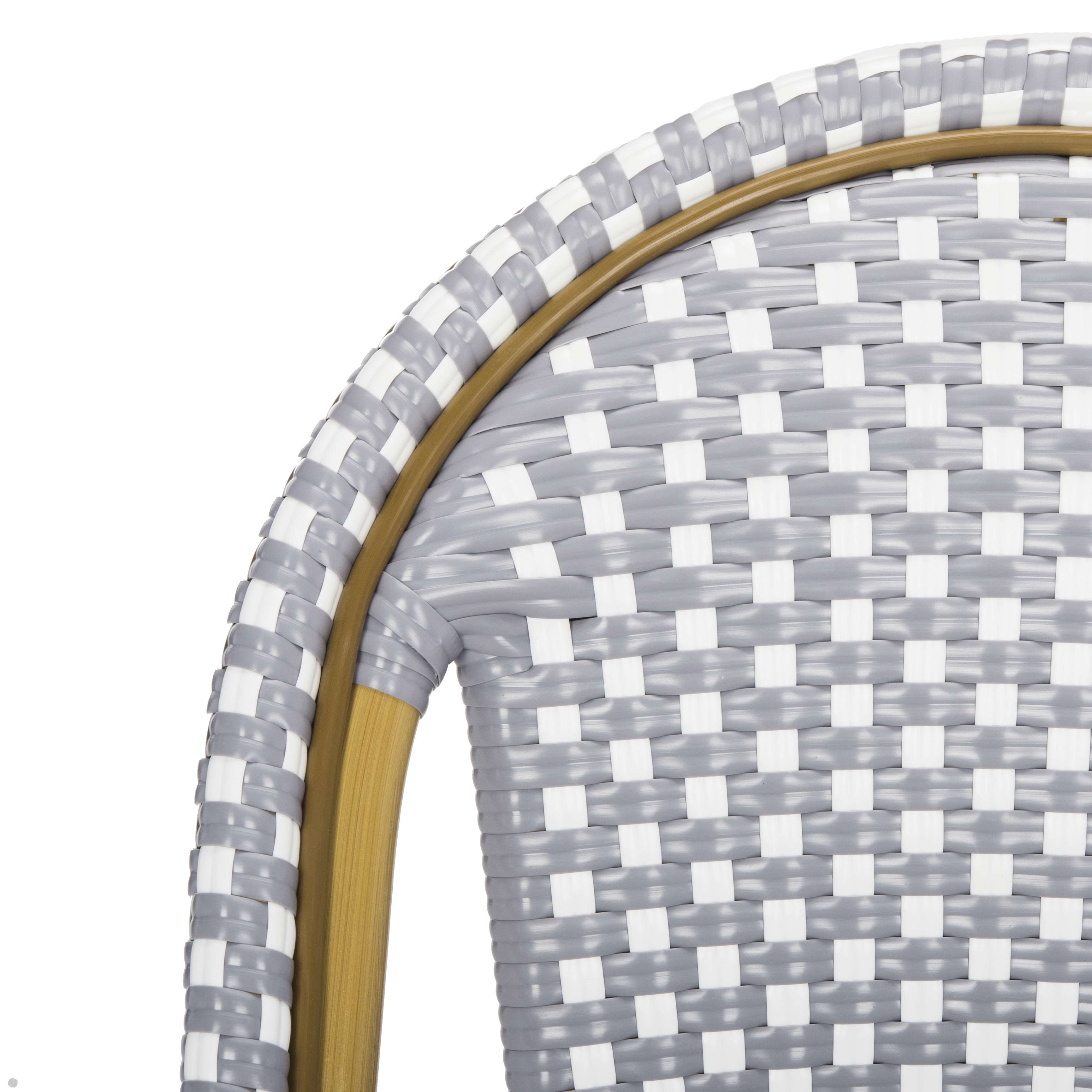 Safavieh Salcha Outdoor French Bistro Side Chair, Set of 2-Grey/White
