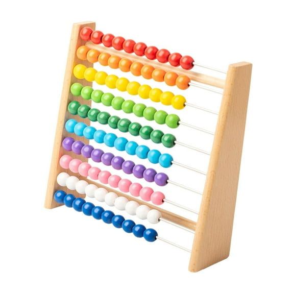 Kokiya Wooden Abacus 10 Row with Multcolor Beads for Girls Boys Baby Birthday Gifts