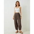 thumbnail image 3 of PUWEI Women's Wide Leg Pants Baggy Elastic Waisted Palazzo Harem Trousers with Pockets, 3 of 7