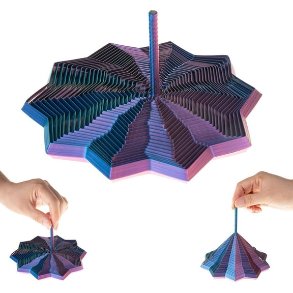 Yippzo 3D Printed Expanded Sensory Fidget Star - Sensory Fidget Star with Handle, Colorful Whirling Spiral Design, 2025 New Star Shaped Fidget Star
