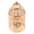 thumbnail image 1 of thinsony Electroplated Metal Birdcage Shape Tea Light Candle Holder B-Rose Gold, 1 of 8