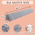 thumbnail image 3 of Jakoola Queen 60"x 8"x 6" Headboard Gap Pillow Bed Wedge Pillow Mattress Gap Fill for Headboard Bedside, Gray, 3 of 9