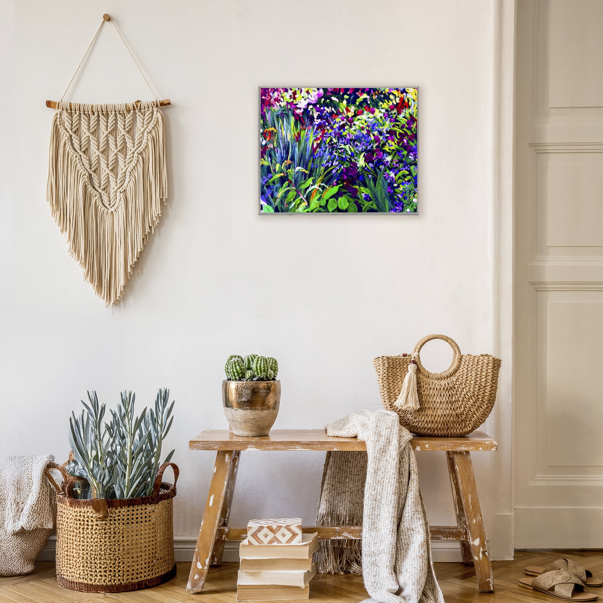 Stupell Industries Vibrant Confetti Garden Gray Framed Giclee Art, design by Lee Ann Zirbes