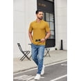 thumbnail image 3 of COOFANDY Men's Ribbed Polo Shirts Short Sleeve V Neck Slim Fit Polo T-Shirt Casual Summer Collared Golf Shirt, 3 of 6