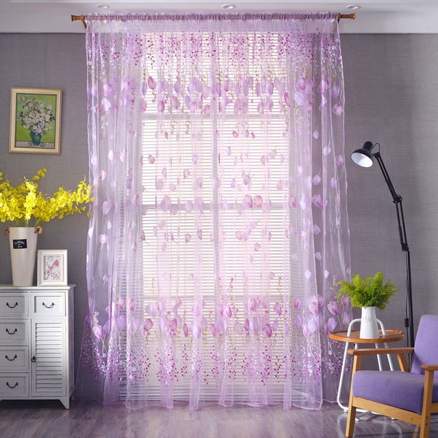 Cortina para balcón, cortina transparente con bolsillo para ventana, cortina para dormitorio, rendimiento probado