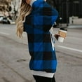 thumbnail image 5 of LYXSSBYX Womens Long Sleeve Dress Hot Sale Clearance Fall Winter Women Plush Hooded Plaid Printed Long Sleeve Hoodies Pullover Zipper Coats with Pocket Sweatshirts, 5 of 7