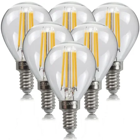 

Anjet-T 6pcs/set Vintage Edison LED Bulb G45 Clear Bulb 110V 4W/6W E12 Base Non-Dimmable Warm White Decorative Bulb 1.77”X2.95”