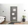 thumbnail image 3 of Solid French Door Frosted Glass | Sete 6933 Nebraska Grey | Single Regular Panel Frame Trims Handle | Bathroom Bedroom Sturdy Doors -42" x 80", 3 of 6