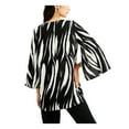 thumbnail image 2 of ALFANI Womens Black Animal Print Bell Sleeve Jewel Neck Tunic Wear To Work Top S, 2 of 4