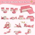 thumbnail image 3 of PORKISS 11 PCS Kids Sofa Couch, Foam Modular Kids Play Couch for Boys Girls, Creativing Toddler Sofa Couch for Aged 2+, Modern Floor Couch for Playroom, Bedroom,Gifts, Pink/White, 3 of 7