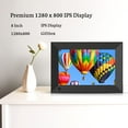 thumbnail image 4 of BSIMB WiFi Digital Picture Frame 8 Inch Digital Photo Frame 16GB 1280x800 IPS Touch Screen Motion Sensor, Upload Photos/Videos via App, Email, Portrait and Landscape, 4 of 10