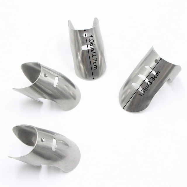 4Pcs Vegetable Cutting Finger Guard Stainless Steel Kitchen Safety Tool For Cooking Prep