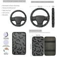 thumbnail image 3 of Jeiento Bats Car Seat Cover Full Set of 13 Spider Web Steering Wheel Cover Seatbelt Pads Auto Armrest Cover Coasters Key Chain for Van SUV Sedan Truck Automobile Accessory Interior Decor, 3 of 8