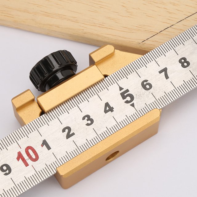 Woodwork Marking Gauge, 45 Degree Angle Aluminum Alloy Wear Resistant Woodworking Ruler Locator Lightweight With Adjustable Stop For Fine Equipment Processing