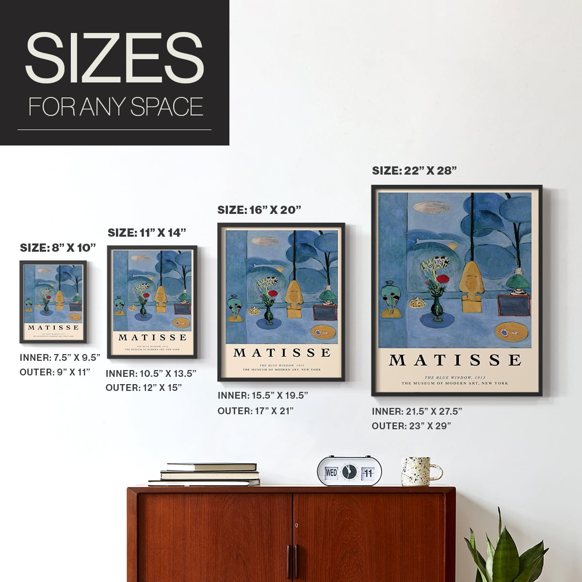 Matisse CC Framed Print in Black Solid Wood 16 x 20 Framed Print