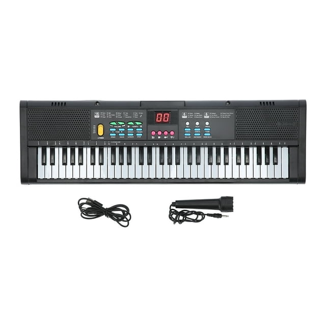 LOVEVER Electric Piano Instrument Keyboard Piano Instrument 61 Keys Electric Digital Multifunctional with Microphone MQ6186