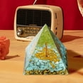 thumbnail image 3 of Herunwer Moonstone Crystal Orgone Pyramid Ogan Crystal Energy Tower Nature Reiki Chakra Crushed Stone Jewelry Crystal Orgonite Pyramid Healing Chakra Pyramid, 3 of 5