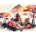 thumbnail image 1 of Temples Japonais Mosaïque Broderie Broderie Complète, 30*40cm, Cadre Non Inclus.,4, 1 of 4