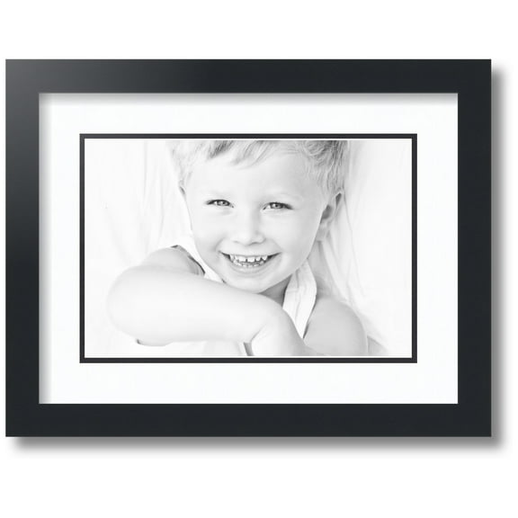 ArtToFrames Collage Photo Picture Frame with 1 - 8x12" Openings, Framed in Black with Super White and Black Mats (CDM-3926-720)