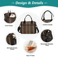 thumbnail image 3 of Iauyy Insulated Thermal Lunch Tote Bag for Women - S/M Sizes Portable Picnic Work Bag ,Dark Brown, 3 of 6