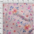 thumbnail image 2 of oneOone Organic Cotton Poplin Twill Fabric Geometric|Watercolor Leaves & Peony Floral Decor Fabric Printed BTY 42 Inch Wide, 2 of 4