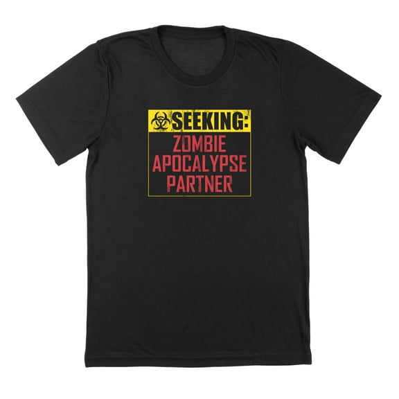 Seeking Zombie Partner Humor Graphic Black Mens T-Shirt