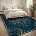 thumbnail image 3 of ODIKA 8'x10' Washable Area Rug Rum Naval Doormat Chart Cephalopod Creature Vintage Seafarer for King Size Bedroom Under Bed, Master Suite, Non-Shedding, Easy Care, 3 of 7