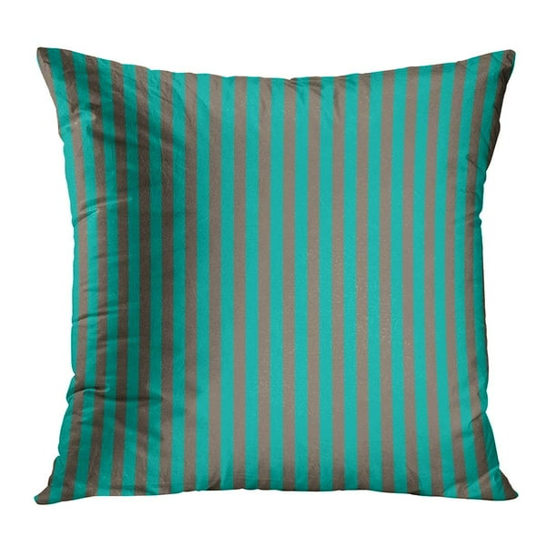 ECCOT Abstract Stripe Teal and Brown Bright Classic Color Cute Fun PillowCase Pillow Cover 20x20