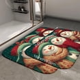 thumbnail image 2 of 1pc Three Snowmen Absorbent Non-Slip Bathroom Thickened Flannel Rug Decor,Soft,Quick Drying,Suitable For Indoor/outdoor Use,Bathrooms,Bedrooms,Kitchens,Terrace,Laundry Rooms,16"x24", 2 of 9