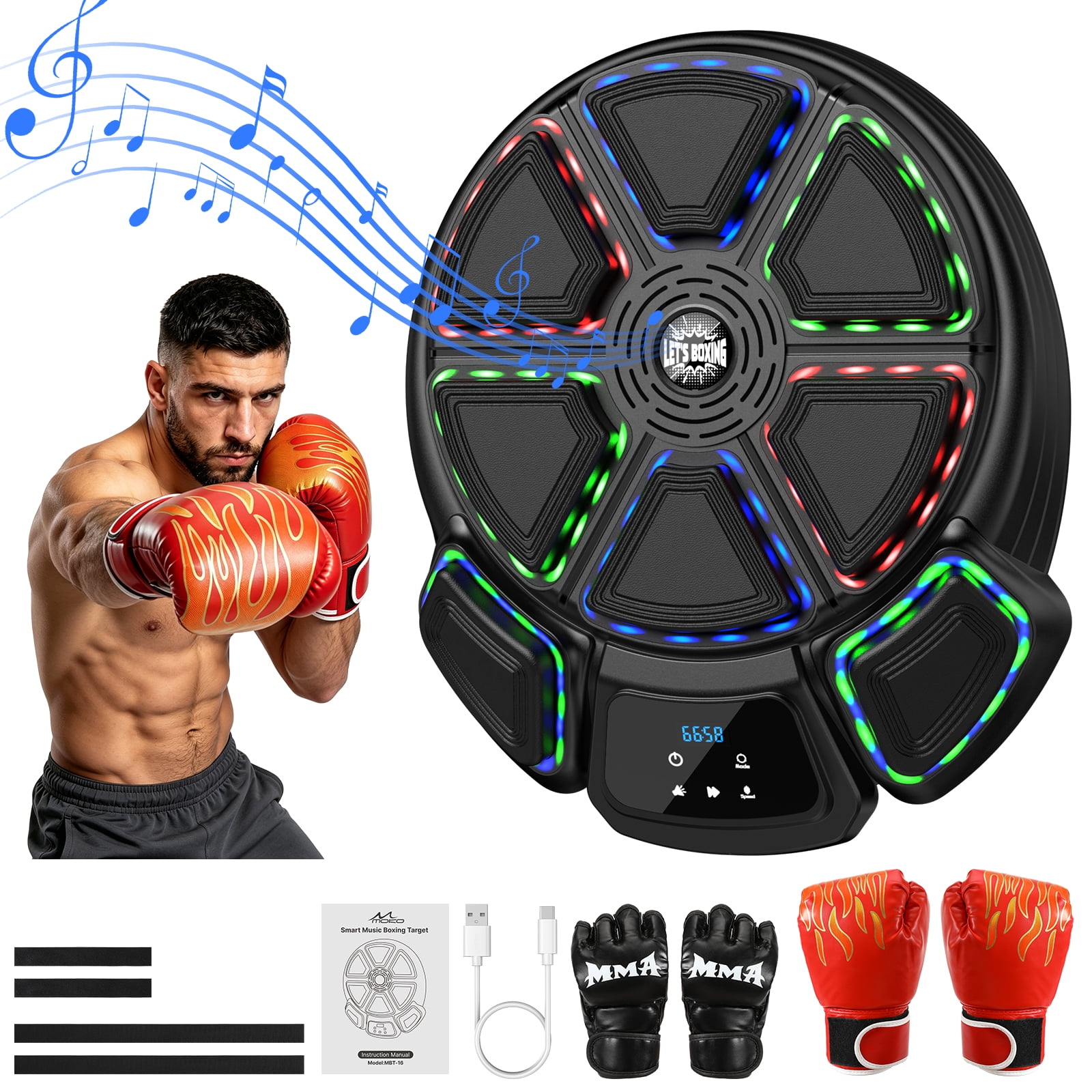 Denest Adjustable Sponge Boxing Training Pad, Black And White, 70x