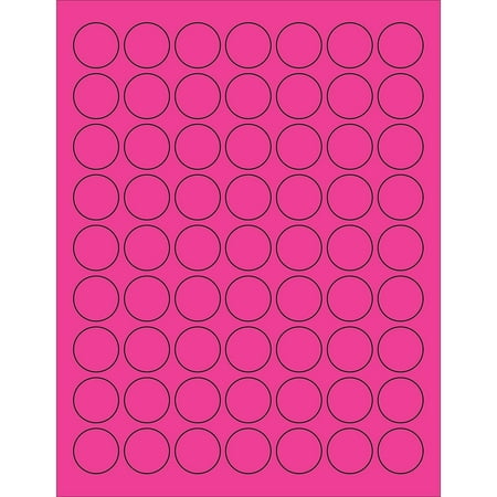 UPC: 0841436001830 | Box Partners Circle Laser Labels 1  Fluorescent Pink 6300/Case LL191PK