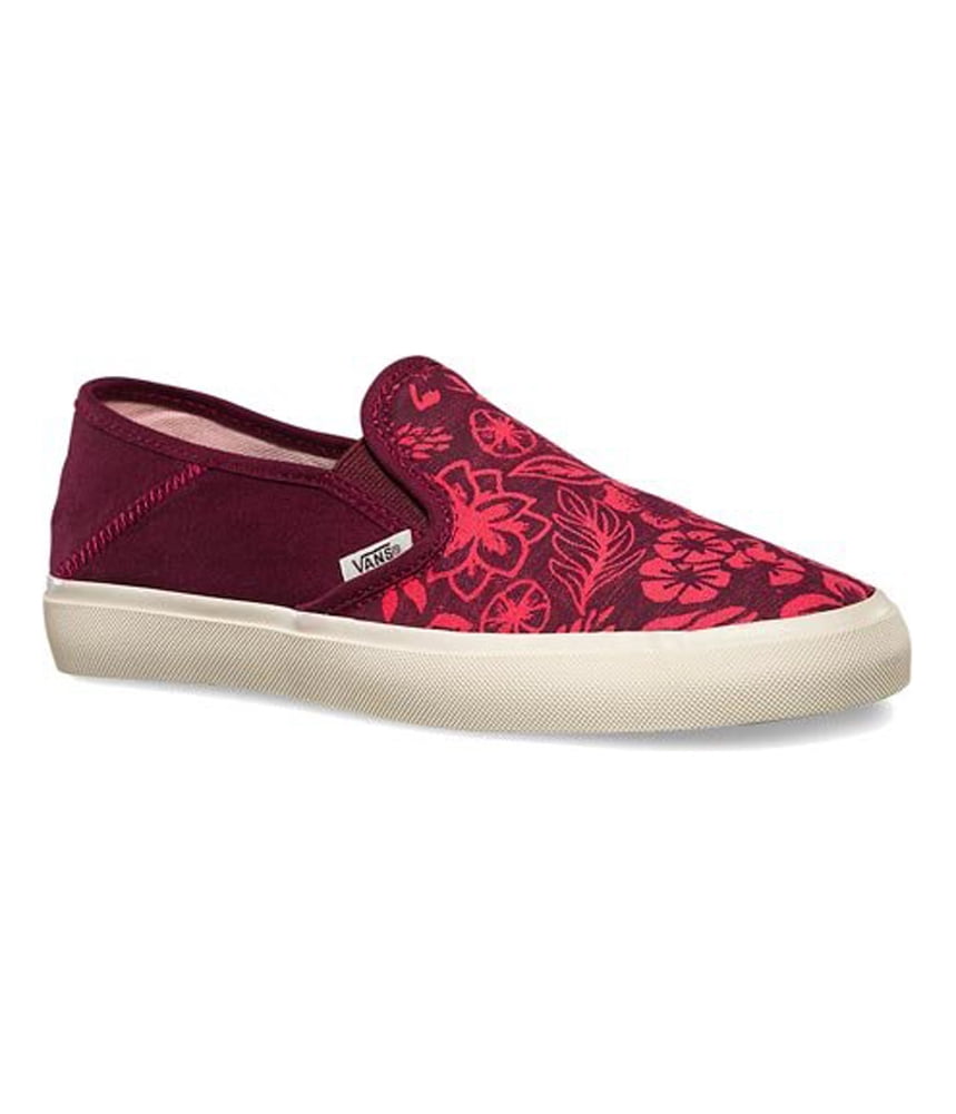 maroon slip on vans womens