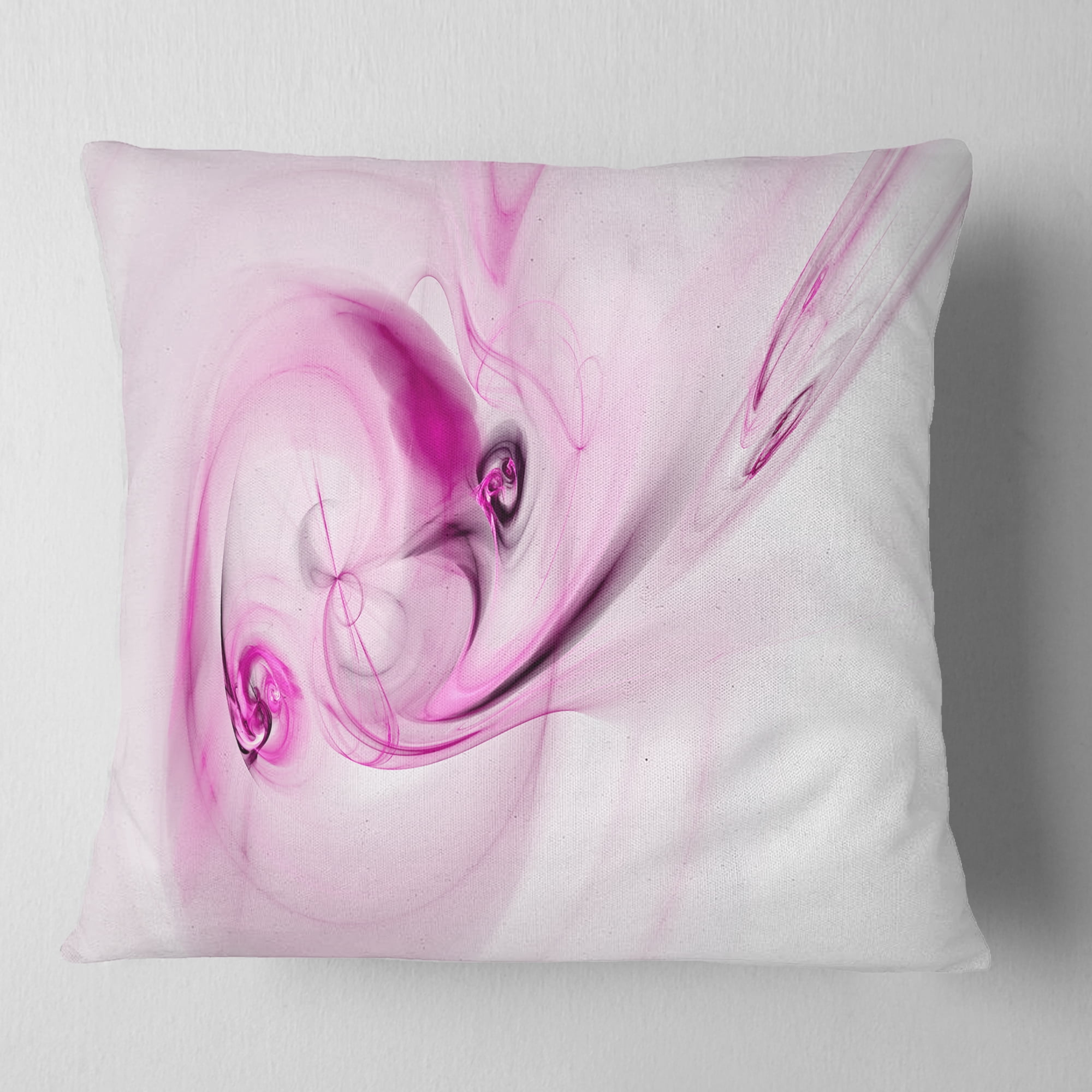 Designart Spiral Nebula Space Magenta - Abstract Throw Pillow - 16x16