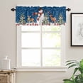 thumbnail image 7 of Christmas Snowman Kitchen Curtains and Valances Set, Xmas Tree Deer Winter Snow Scene Navy Blue Rod Pocket Window Valance Window Curtain Panels for Living Room Bedroom Laundry, 27.5x24in, 3 Pieces, 7 of 7