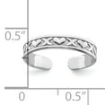 thumbnail image 3 of 14k White Gold Small X & Hearts Adjustable Toe Ring, 3 of 7