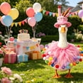 thumbnail image 6 of SHENGXINY Porch Goose Outfit,Cute Birthday Party Goose Outfits with Hat for Yard Patio Outdoor Decor Pink 23in, 6 of 8