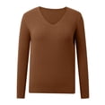 thumbnail image 6 of Sweaters for Women V Neck Casual Knit Long Sleeve Tops Lightweight Pullover Clothes Fall Fashion Outfits 2026 Coffee L, 6 of 6