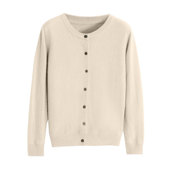 Women’s Crew Neck Button Solid Knit Cardigan Open Front Long Sleeve Basic Classic Casual Fall Winter Soft Top S-3XL