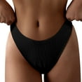 thumbnail image 2 of MRULIC swimming trunks Bikini Bottom For Women Swimsuits High Waisted Bathing Suits High Cut Hipster Black + L, 2 of 5