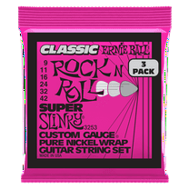 Ernie Ball Super Slinky Classic Rock n Roll Nickel Electric Guitar Strings, 3-Pack