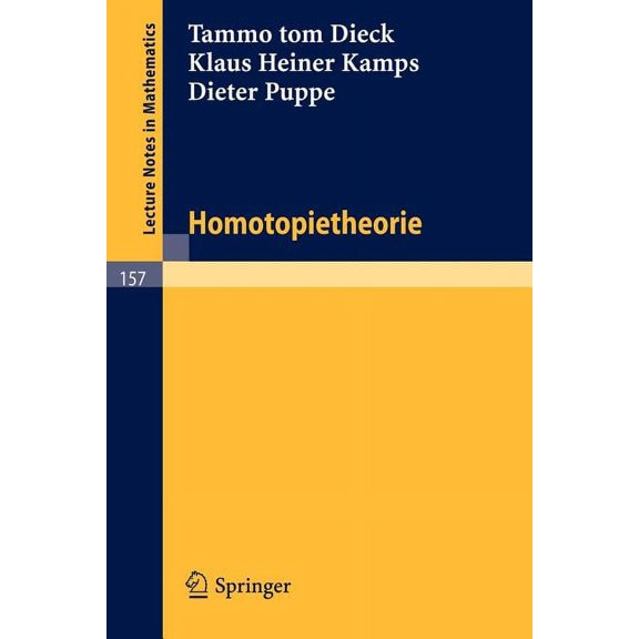 Lecture Notes in Mathematics Homotopietheorie, Book 157, (Paperback)