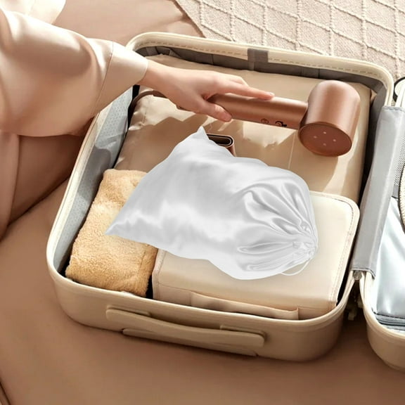 Raindrops 5pcs Satin Wig Bags with Drawstring Soft Wedding Favor Bag Large Present Packaging Bag for Birthday Christmas Holiday Party Supplies