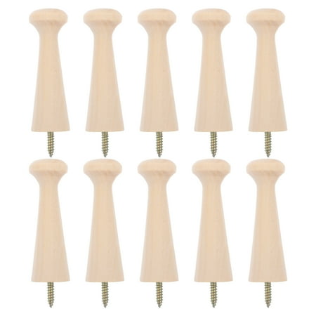 

Sensethe 10pcs Screw In Shaker Pegs Wooden Pegs For Hanging Wall Pegs Wood Hook Peg Rack