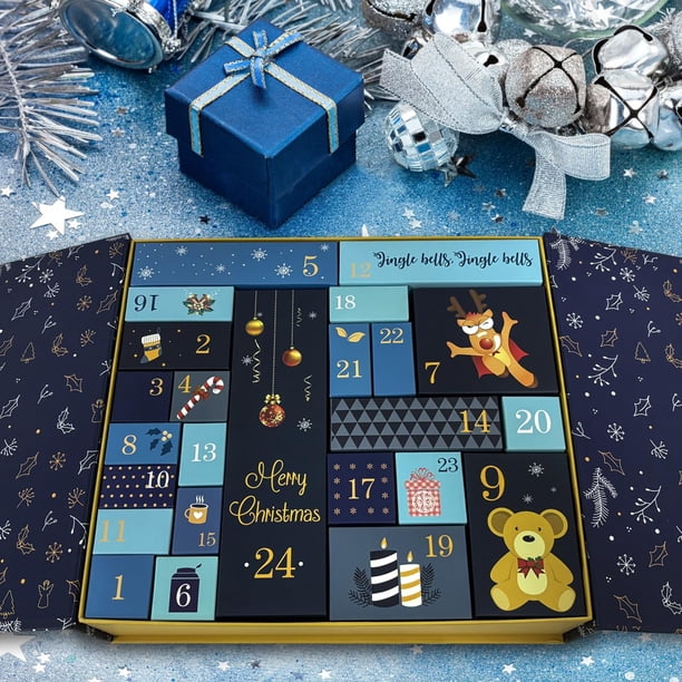 Calendario De Adviento Vacío DIY - 24 Cajitas Navideñas Para Rellenar, Decoración Y Regalos