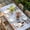 Blue, variant on Grey Easter Table Cloths for 4 Foot Rectangle Tables, Spring Cartoon Bunny Colorful Eggs Wood Grain Patio Waterproof Elastic Fitted Tablecloths, Washable Rectangular Table Cover for Camping