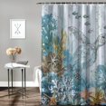 thumbnail image 2 of Orinice  Nautical Coastal Turtle Shower Curtain, Coral Starfish Seashell Ocean Themed Bathroom Curtain, Underwater Seahorse Bathroom Decor Blue  69x72, 2 of 7