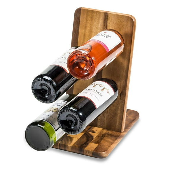 Soporte para botellas de vino Kalmar Home Floating para 4 botellas de madera de acacia